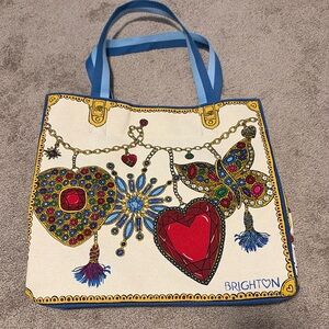 Brighton heavy canvas tote bag with inside pocket and handles